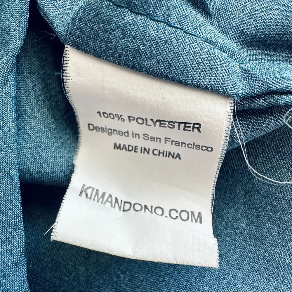 Kim + Ono Chrysanthemum & Crane Long Satin Kimono Robe Navy One Size - No Tie - Picture 15 of 16